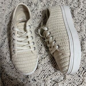 Textured Cream Sneakers